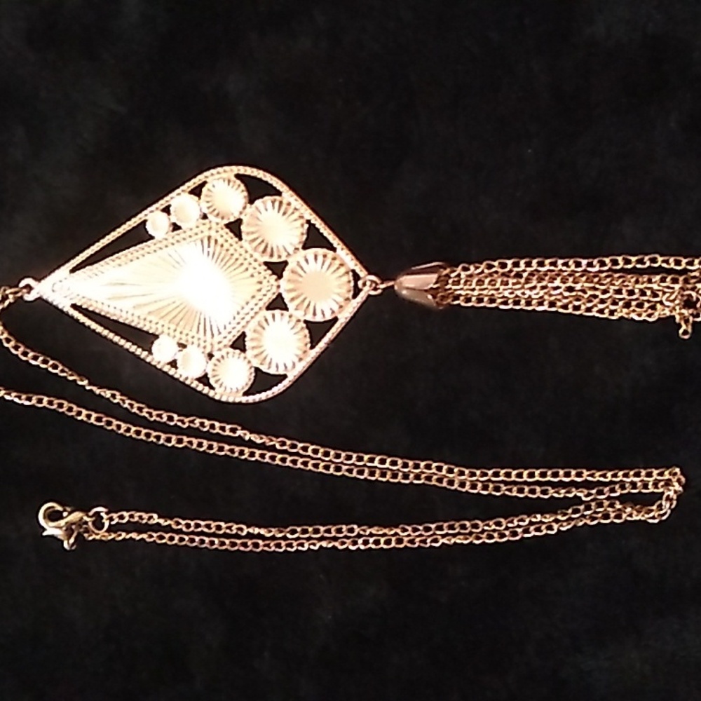Gold tone handmade necklace